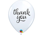 Μπαλόνι Latex 11" Λευκό Thank You Φουσκωμένο Με Ήλιο